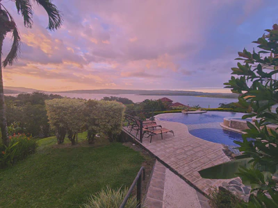 View from the hotel pool over Lake Arenal