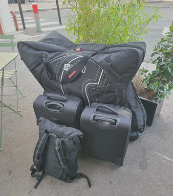 The bike(s)/luggage shuffle was becoming a part of life at this point. Here I'm dropping some of my and Mandeep's luggage at a storage facility by the train station before my bike and I heading to Zurich.