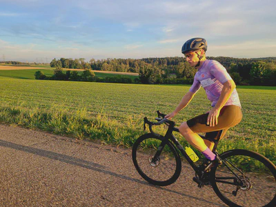 Cycling outside of Zurich.