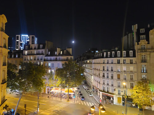 A view out our hotel window in Paris the night before leaving