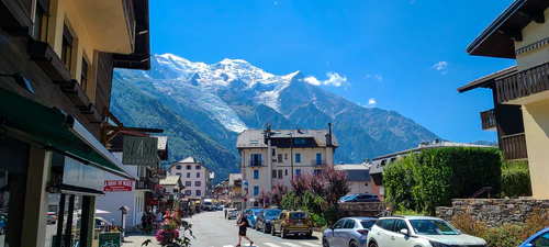 Mont Blanc watching over the streets of Chamonix