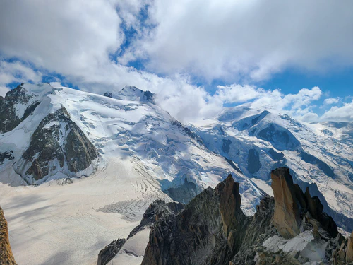 Stunning views in all directions from Aguille du Midi.