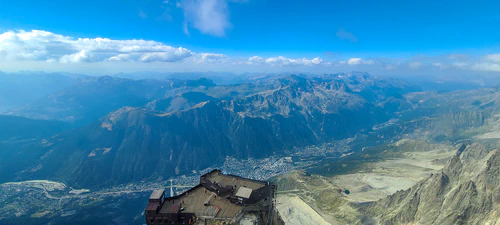 Stunning views in all directions from Aguille du Midi.