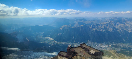 Stunning views in all directions from Aguille du Midi.