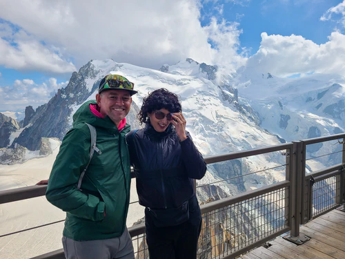 Stunning views in all directions from Aguille du Midi.