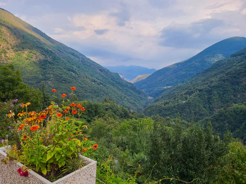 Cycling Italy - view back towards Cannobio