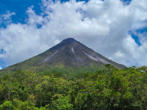 Lava flows on the west side of the volcano.