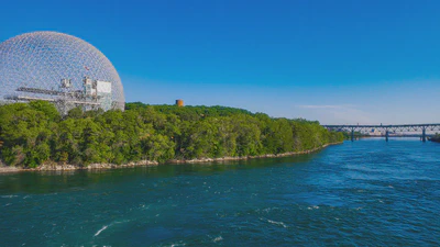 Biosphere at Île Sainte-Hélène, Montréal, Canada. Summer 2020
